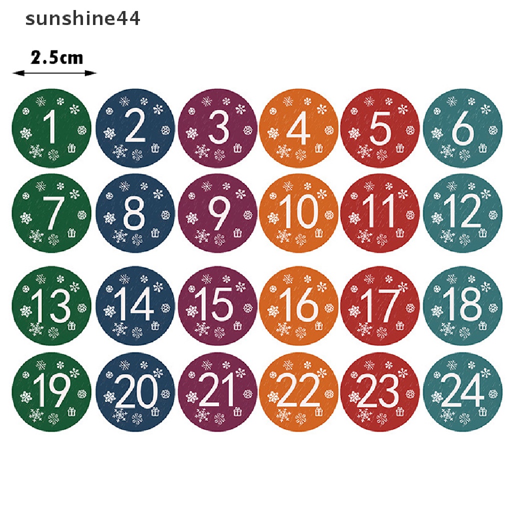 Sunshine Stiker Kalender Advent Motif Natal Untuk Dekorasi