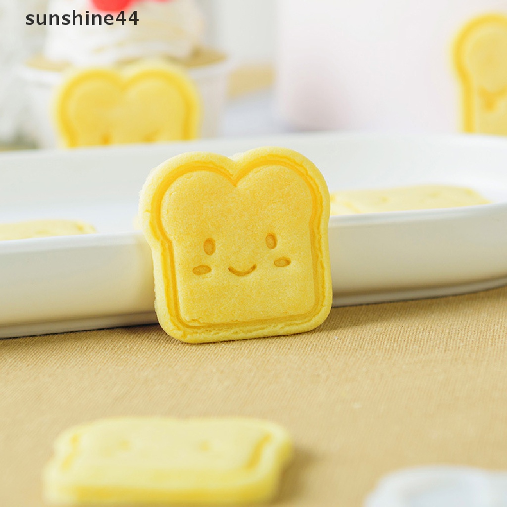 Sunshine Cetakan Biskuit / Roti Panggang / Sandwich / Kue Kering / Gula Bentuk Smiley Bahan Plastik Tebal