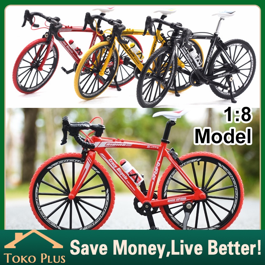 Diecast Sepeda Gunung Miniatur Sepeda Bicycle Model Kit Skala 1:8 Bahan Alloy Mainan Simulasi Sepeda