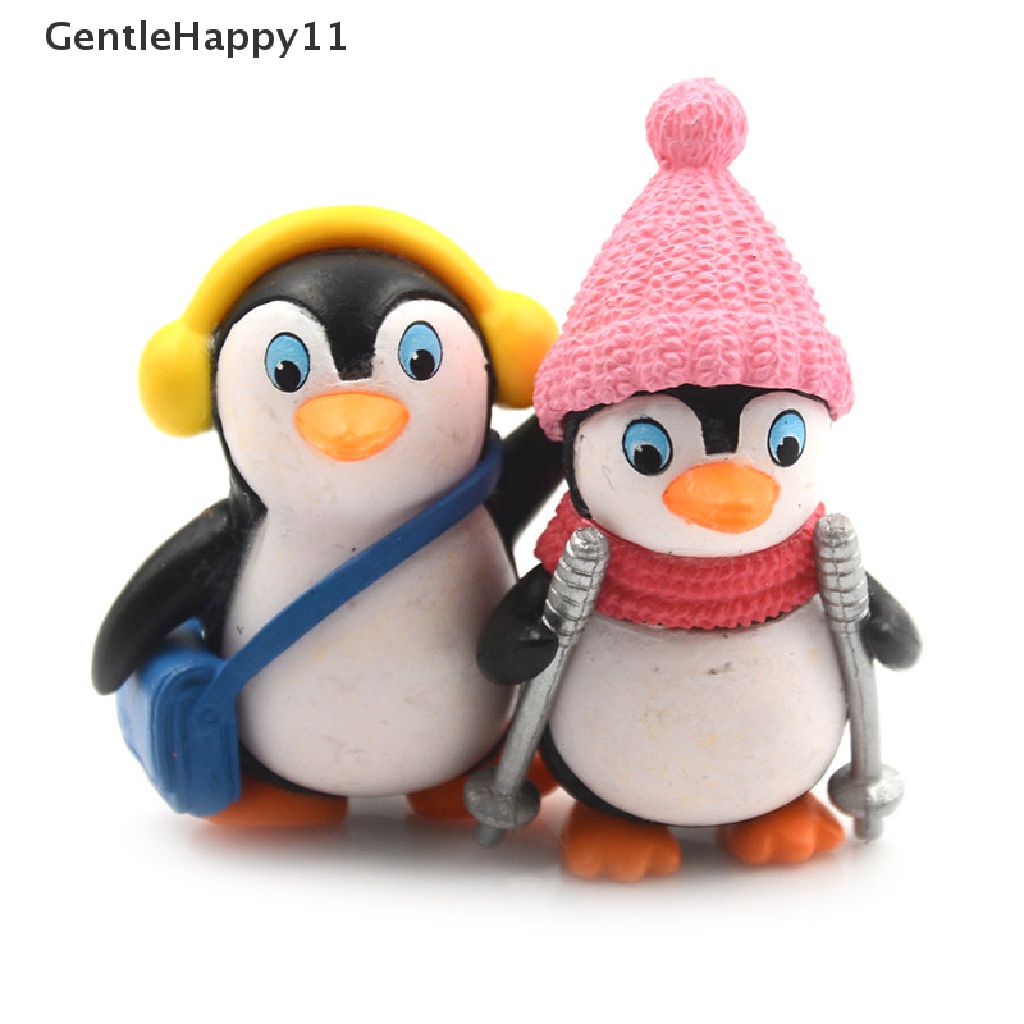 Gentlehappy 4Pcs Miniatur Penguin Musim Dingin Untuk Dekorasi Rumah Boneka