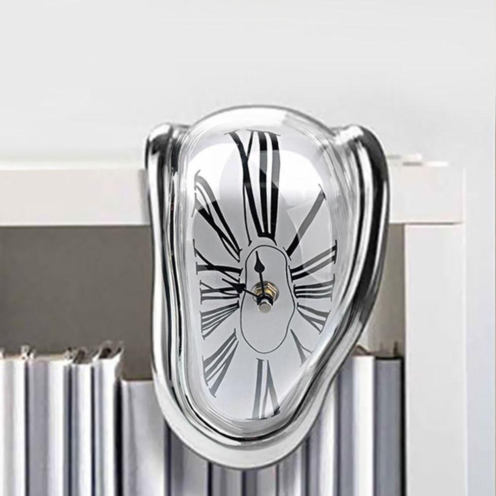 R-flower Melting Clock Dali Style Desain Seni Rumah Desktop Silent