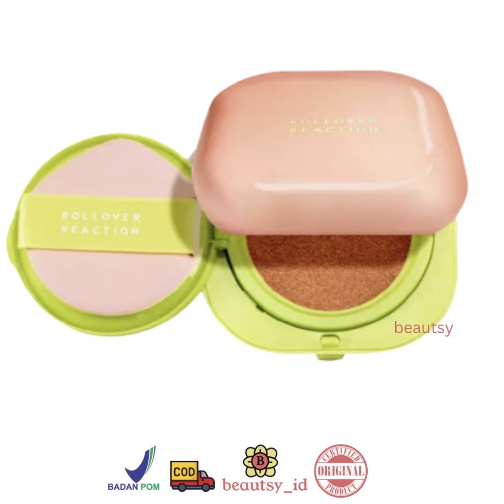 Rollover Reaction PLUMP! Skin-Loving Blurring Cushion SPF 29 PA+++ Original - Buttermilk Chiffon Biscotti Cookie BPOM