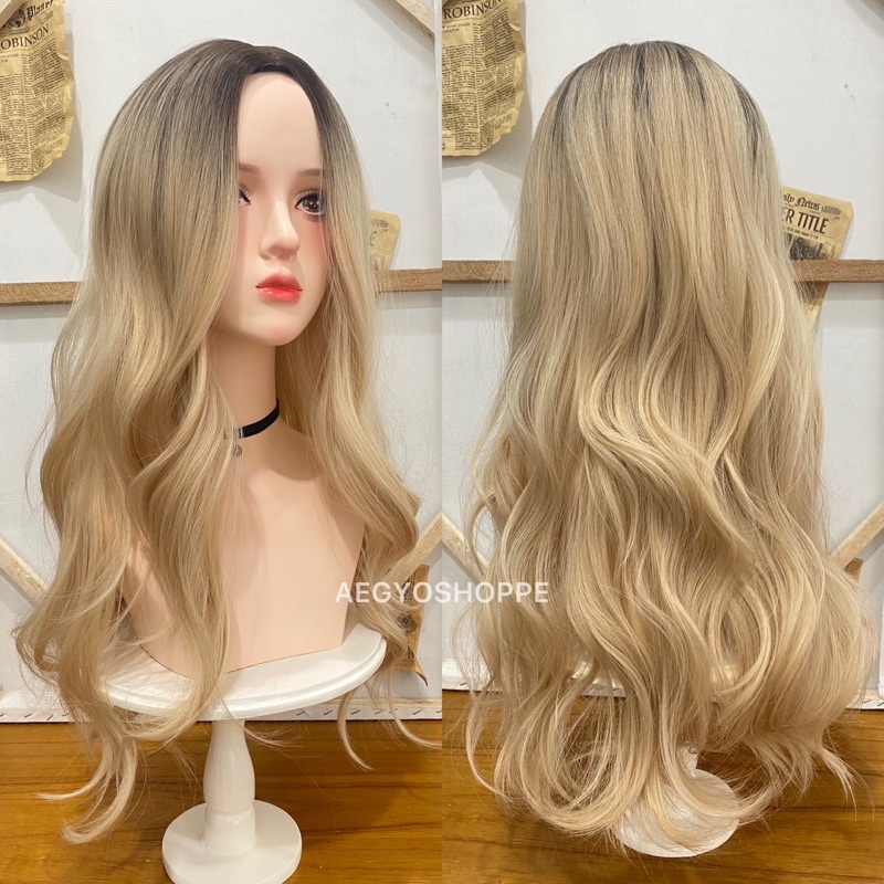 8905 full wig ikke korean layer wave tanpa poni 70 cm