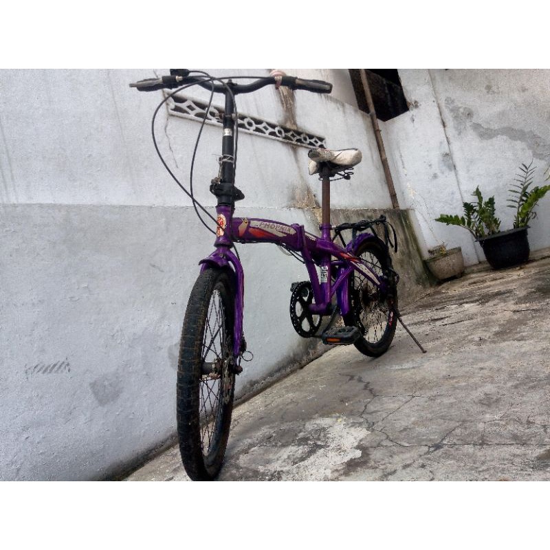 sepeda lipat Phoenix anak dewasa roda dua bekas bagus untuk rantai siap pakai