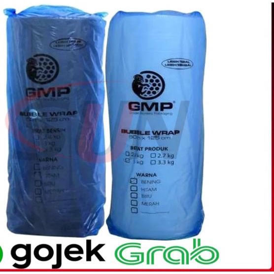 

Bubble wrap Plastik Gelembung Hitam Putih Transparan 50 M x 125 CM Rol - 3 KG, Putih