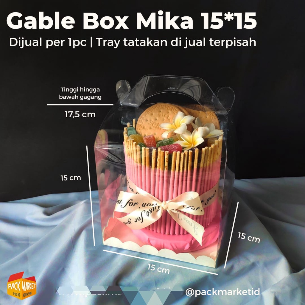 

Box Mika Tart - Model Gable & Kotak- Ukuran 15x15x15cm