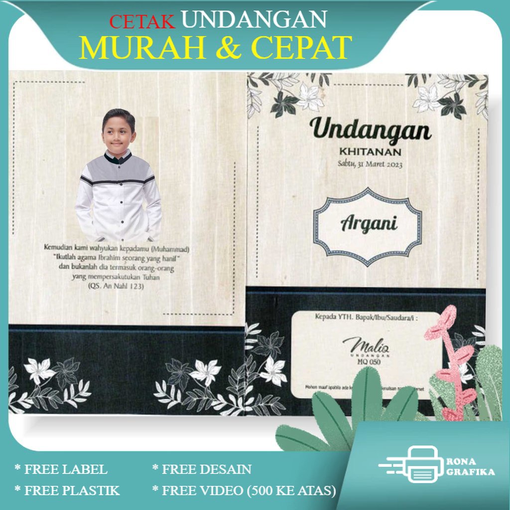 Cetak Undangan Khitanan Murah walimatul khitan