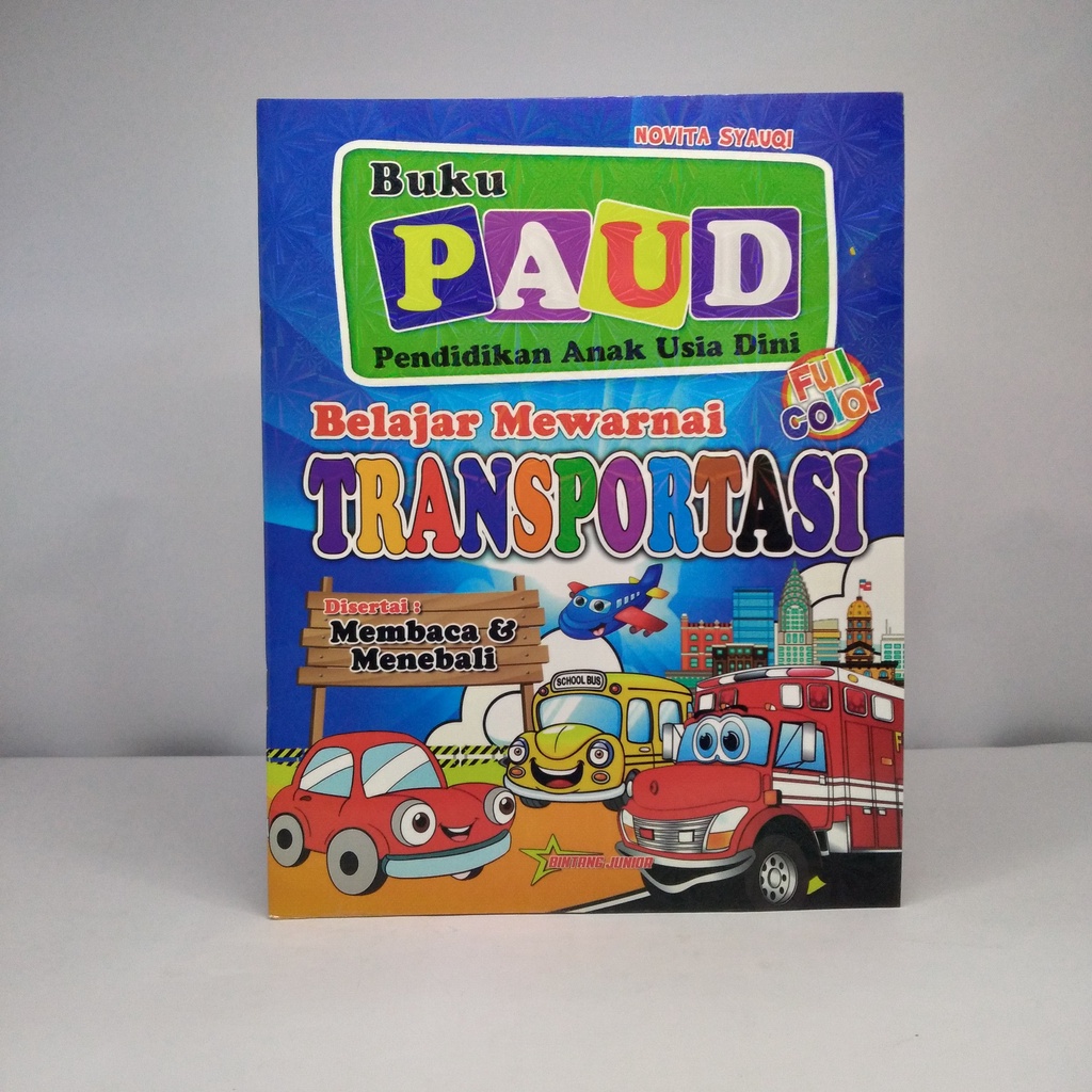 BUKU PAUD BELAJAR MEWARNAI TRANSPORTASI