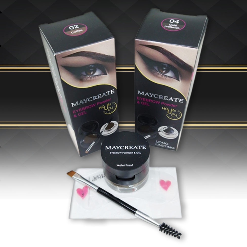MAYCREATE Eyebrow Powder &amp; Gel 2 in 1 Eyebrow Powder Eyebrow Cream Pomade Alis Kuas Alis Gel Alis 3D Korean Original