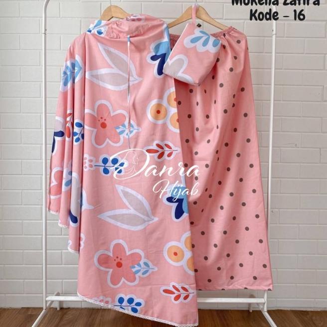 New Mukena Zafira Putih Pink Hijau Shabby Chic Katun Adem Danra Hijab - 16