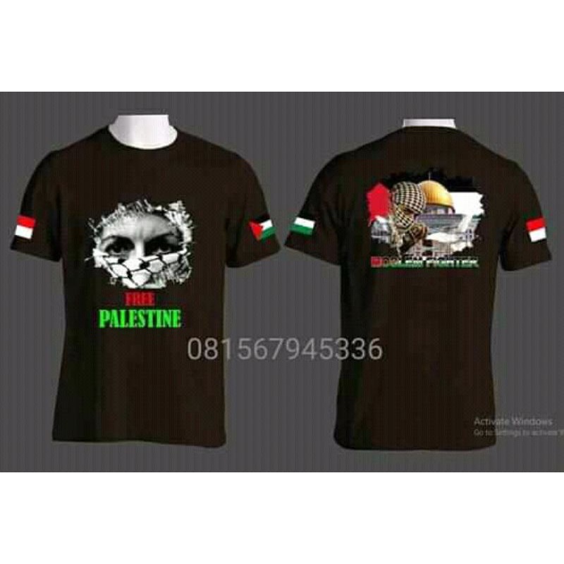 kaos palestine sablon keren murah moslem fighter palestina