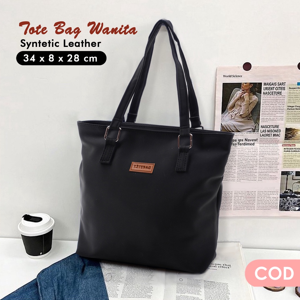 Totebag tas wanita kulit sintetis polos totebag remaja dewasa trendy