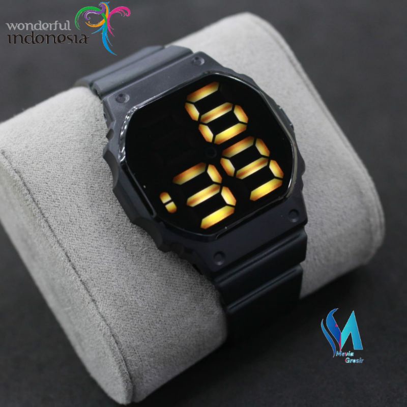 JAM TANGAN WANITA DAN PRIA LED TOUCH LED WATCH JAM TANGAN LED TOUCHWATCH OCTAGON TAHAN AIR NON BOX