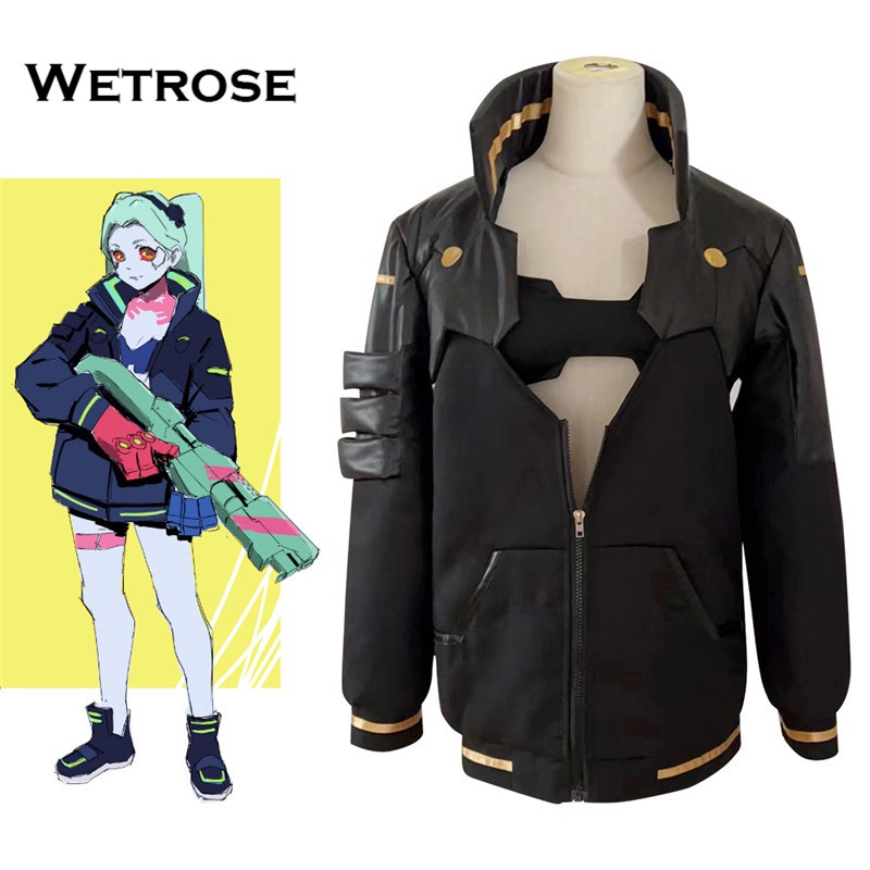 【Wetrose】 Ready Stock Cyberpunk Edgerunners Rebecca Lolita Clothes Cosplay Costume Coat Jacket Set