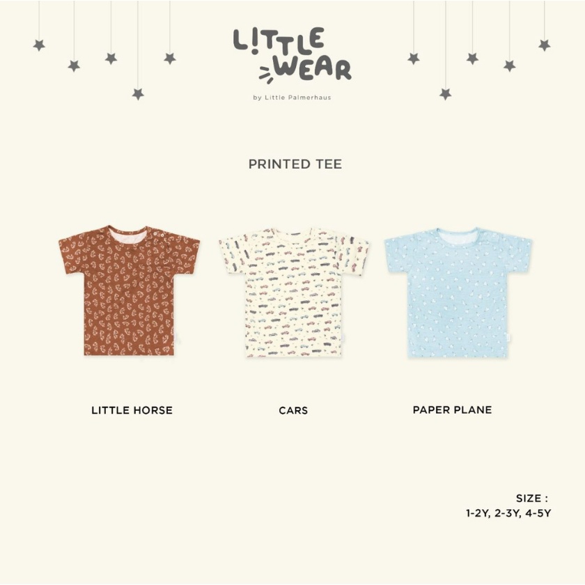 Little Wear 1-5Y Printed Tee Little Palmerhaus Tshirt Anak Unisex CBKS