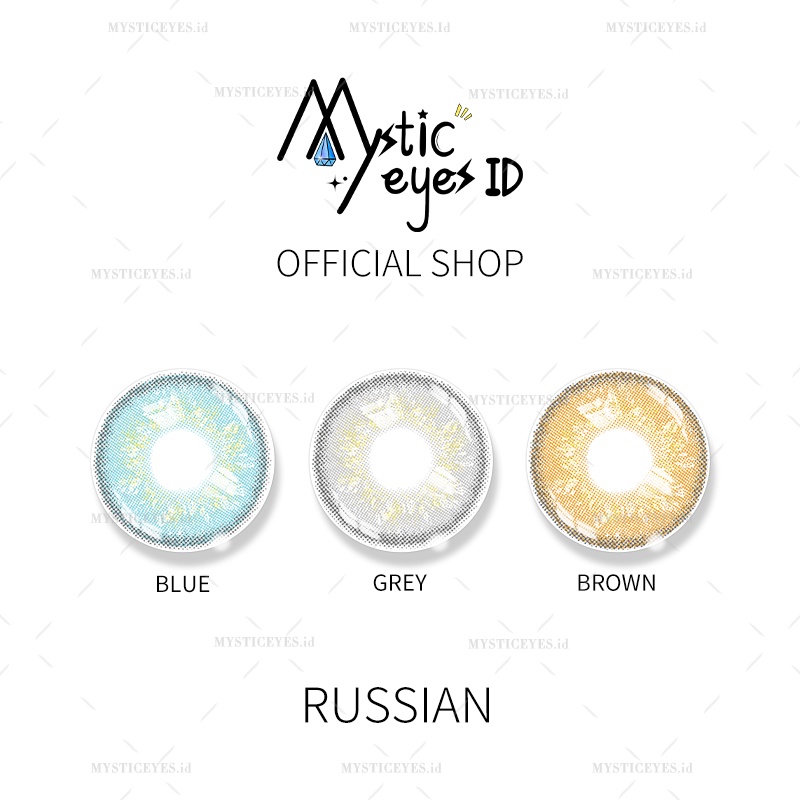 [✅COD] MYSTICEYES SOFTLENS RUSSIAN EYES SERIS 14MM MINUS -4.25 S/D -8.00