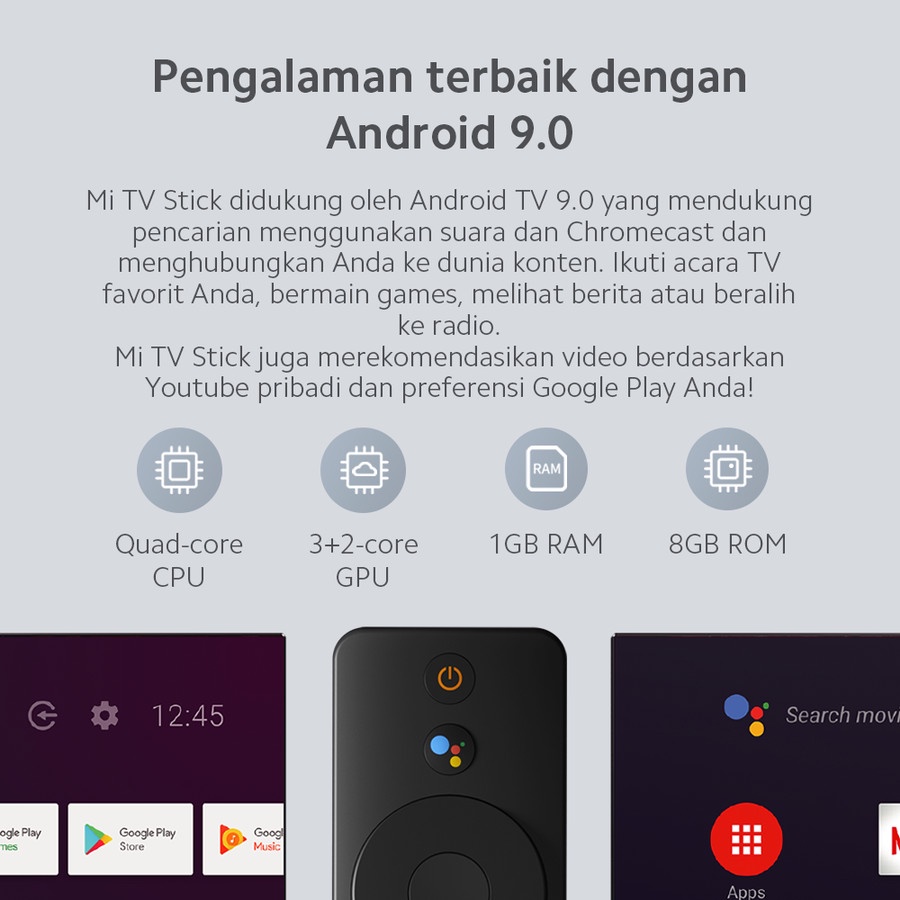 Xiaomi Mi TV Stick MiStick Android 9.0 Garansi Resmi Indonesia Android TV