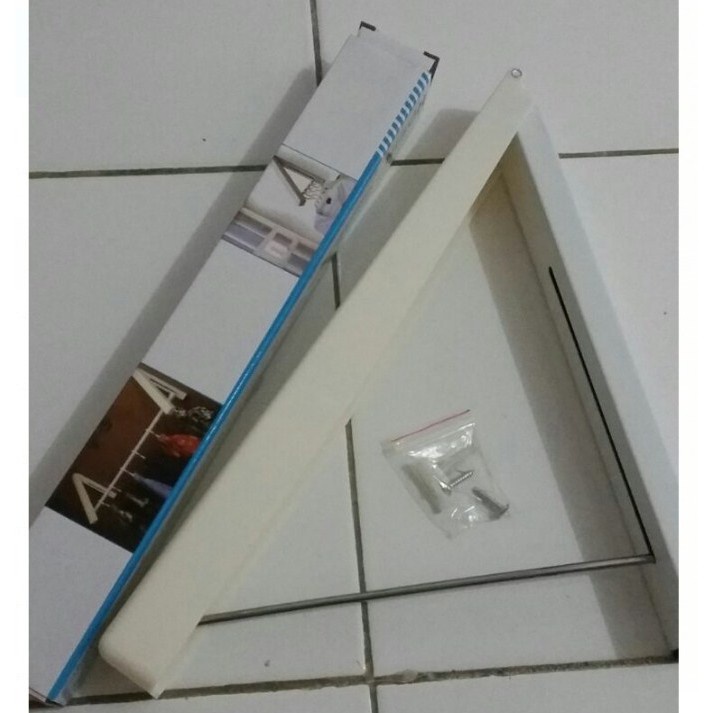 Serbagrosirmurah  Gantungan Baju Indoor dilengkapi baut, bisa dilipat saat gak dipakai Gantungan Hanger Baju Jemuran Gantungan Tanpa Paku