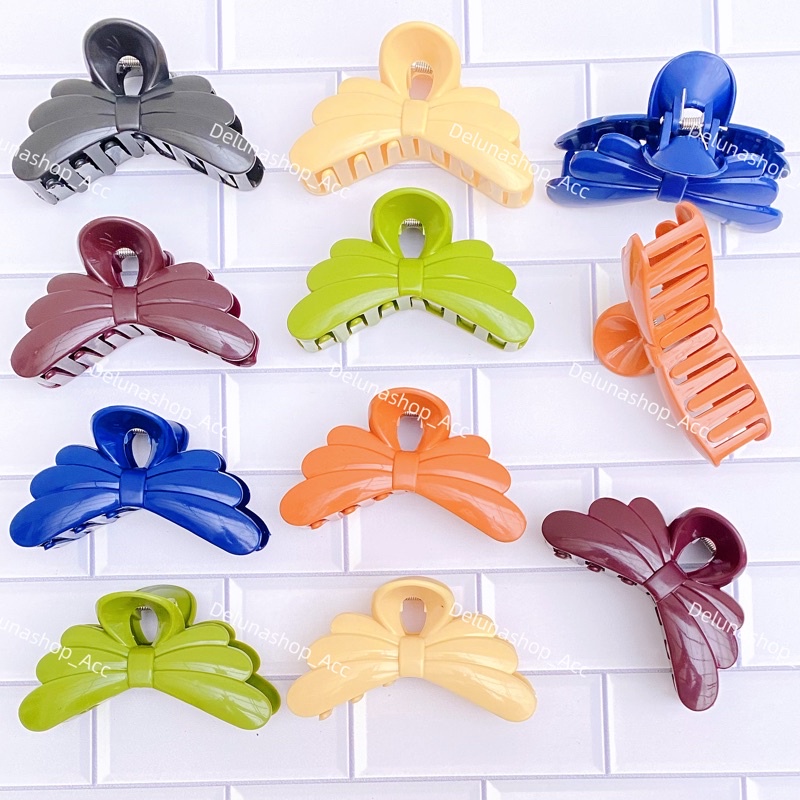 Delunashop_Acc jepit rambut besar JUMBO jepitan rambut jedai salon pita plastik pin rambut