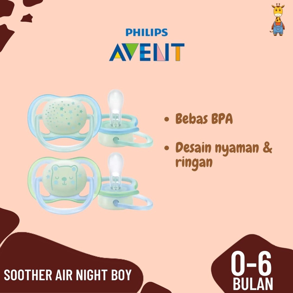 Avent Soother Air Night Boy 0-6m