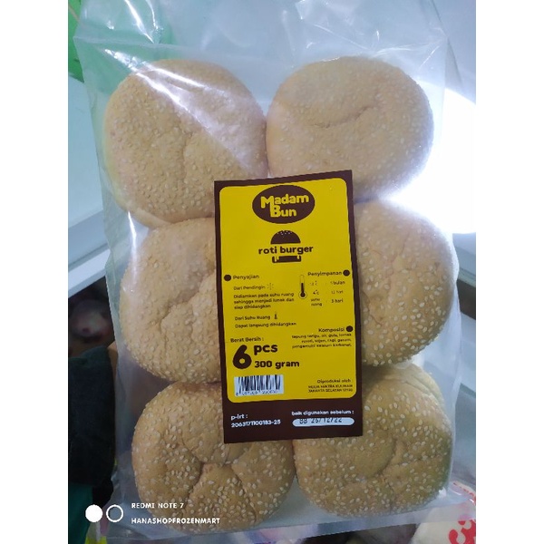 

Roti Burger Wijen isi 6 pcs Madam Bun