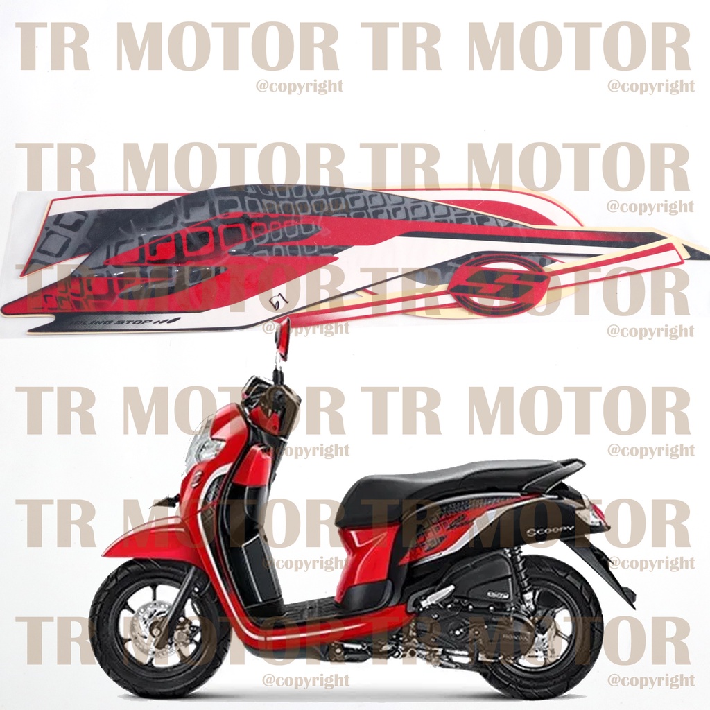 Stiker Motor Scoopy 2019 Sticker Striping Lis Full Set Motor