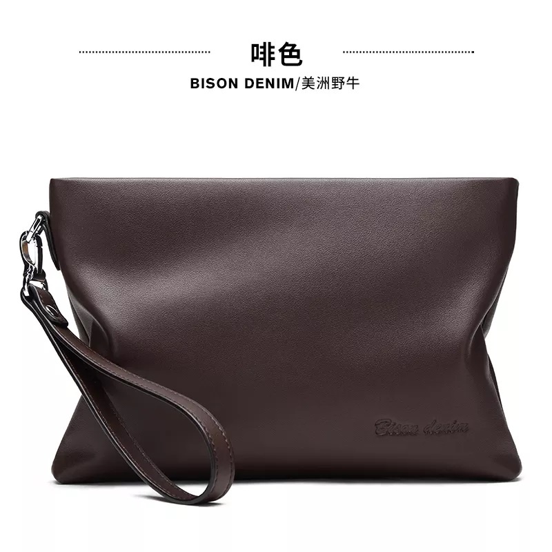 Bison Denim Clutch Kulit Pria Tas Tangan Kulit Pria N8027