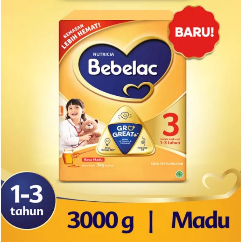 Bebelac 3 Madu 3000g Grow Great/ Bebelac 3 Madu 3Kg / 3000 gr