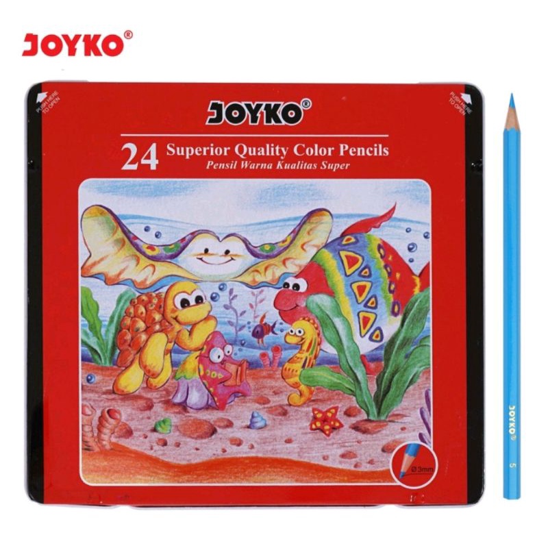 

Pensil Warna Kaleng Joyko CP-24TC Color Pencils 24 Warna