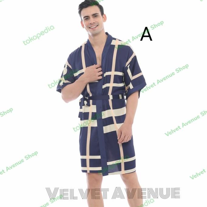 Kimono Pria Marx Baju Tidur Laki Set Outer Kimono Men Piyama Sleepwear