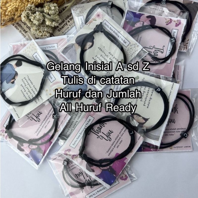 GELANG INISIAL HURUF A-Z | GELANG TALI INISIAL HURUF WATERPROOF ANTI AIR