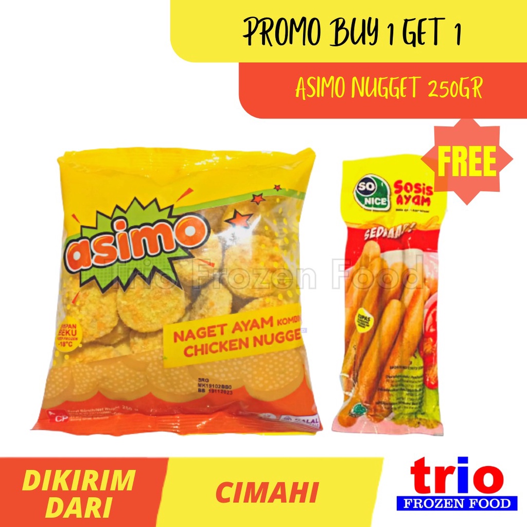 

PROMO BUY 1 GET 1 ASIMO NUGGET 250GR BONUS SO NICE SOSIS