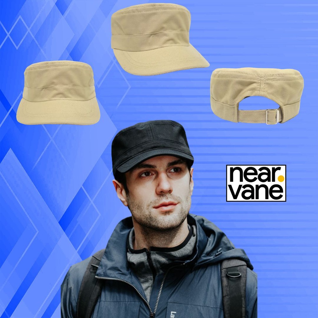 Topi Komando Militer Style Pria Topi Main Gaul Topi Main Rel Besi Aktivitas Outdoor Lapangan Tentara Militer Warna Hitam Hijau Army Biru Navy Coklat Cokelat