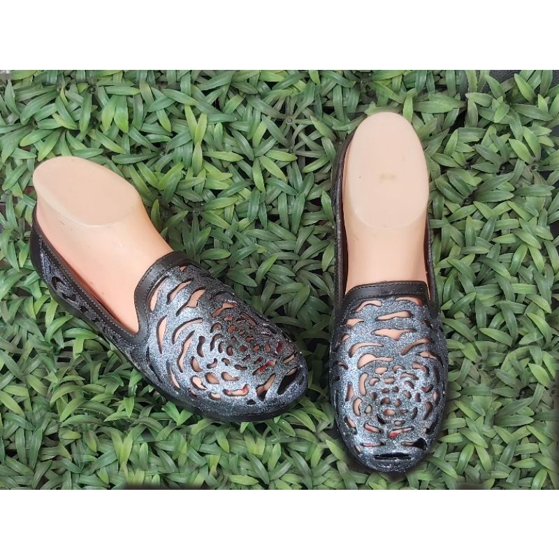 Sepatu Karet Wanita Q1922 Party Slip On Jelly Shoes Empuk High Quality Anti Selip