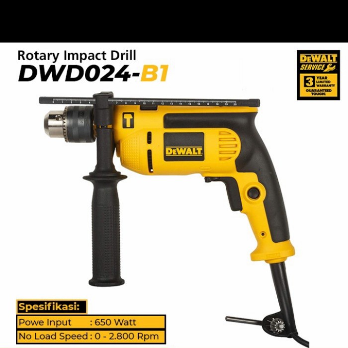 Mesin bor tangan listrik impact drill Dewalt DWD024 13mm