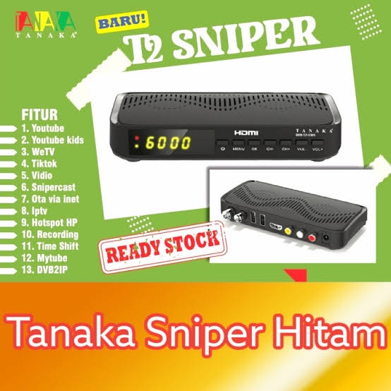 Set Top Box Tanaka T2 Sniper Penerima Siaran TV Digital DVB T2 EWS UHF HD