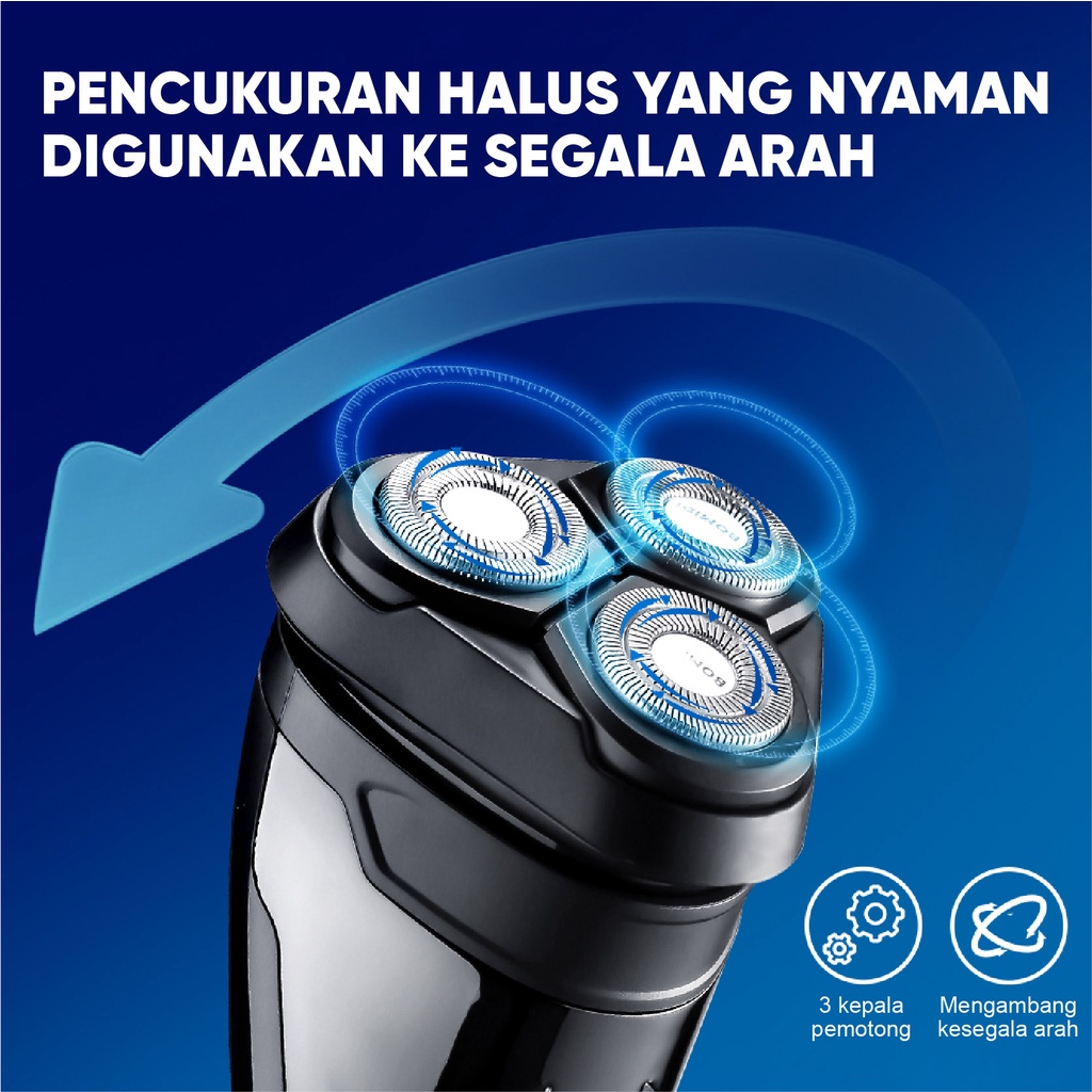 BOMIDI M3 Alat Cukur Rambut Elektrik Shaver Listrik Hitam  Perak  Electric Razor Men