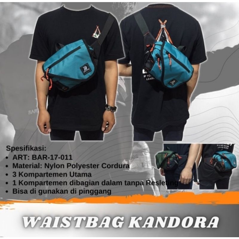 Tas Pinggang Pria Wanita Baratech Waist Bag Kandora not Eiger. Consina - Hitam