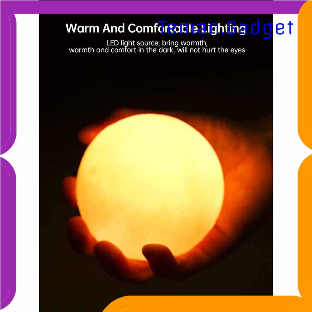 TG-LMP OUIO Lampu Tidur 3D Printed Moon Night Light Lamp 7 Color 8CM - OU12