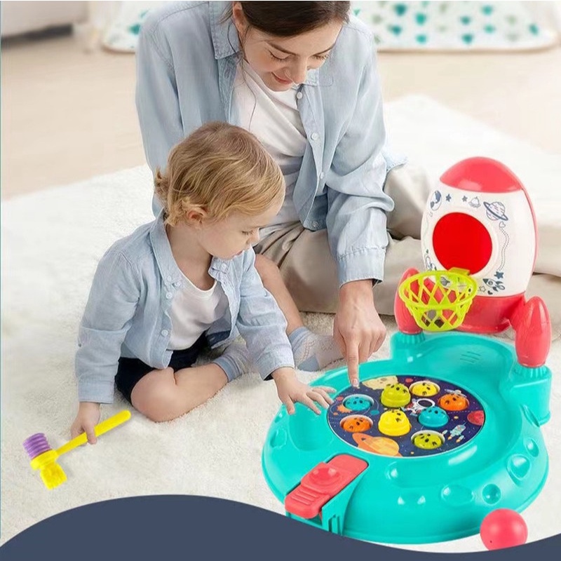 [tma]Mainan Anak Pukul Tikus Kombinasi Mini Game Basket Roket / Mainan Basket