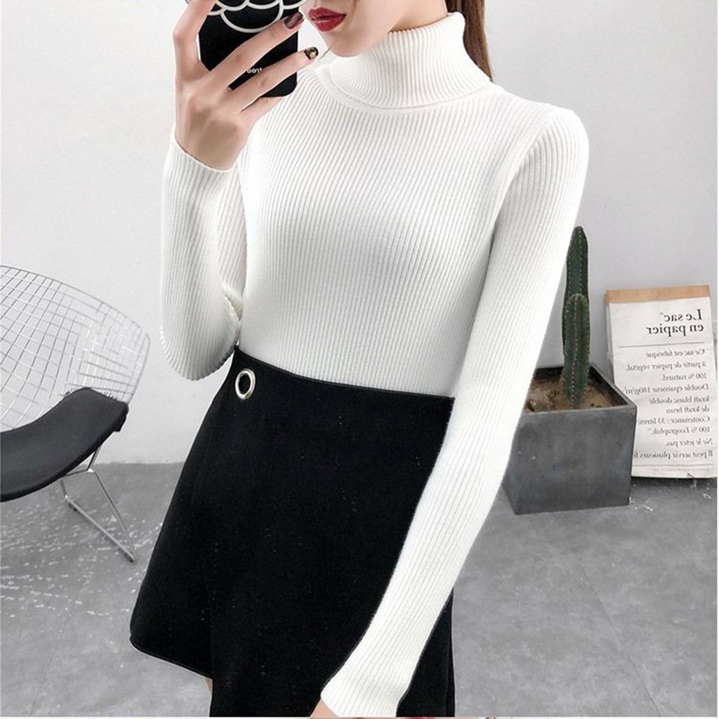 DAISY TURTLENECK KNIT SWEATER RAJUT/INNER RAJUT KERAH TINGGI PRESS BODDY