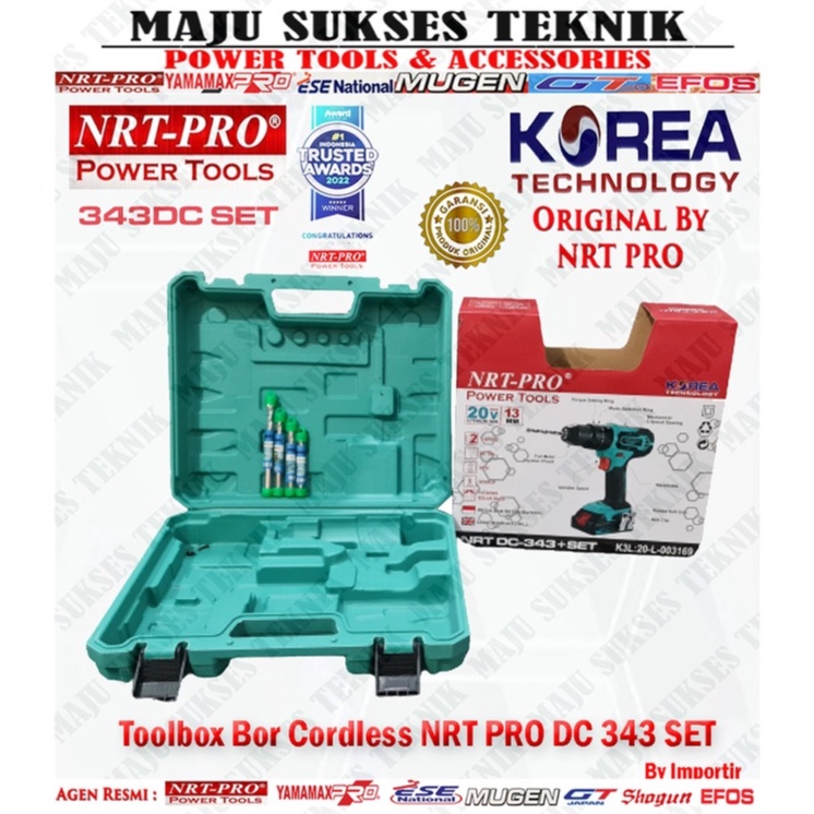 Toolbox Koper Bor Cordless NRT PRO DC 343 " Original By NRT PRO "