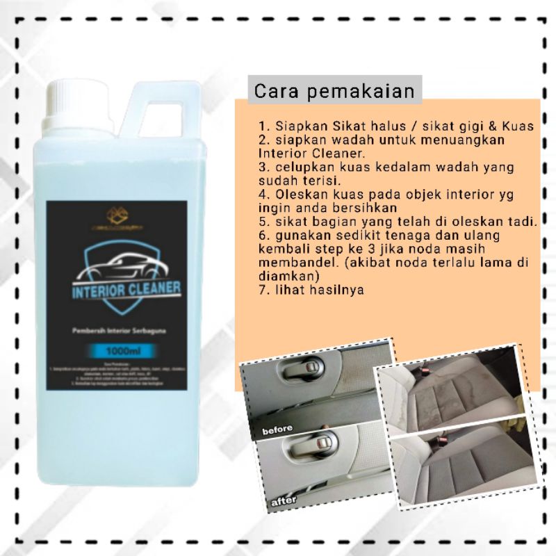 INTERIOR CLEANER 1LITER, pembersih interior dalam mobil penghilang noda plafon jok