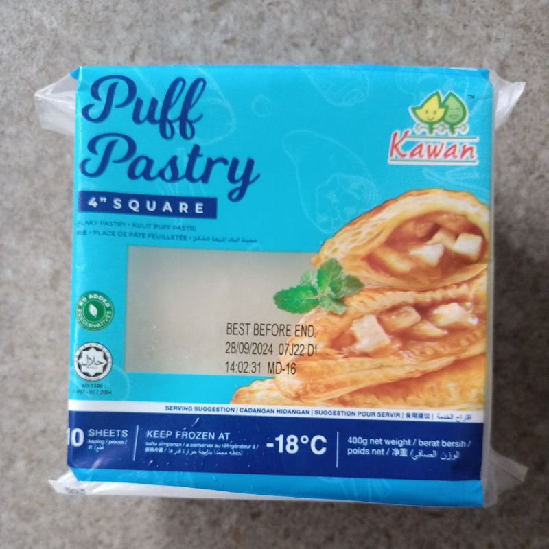 

Puff Pastry Square 400 gram isi 10 lmbr