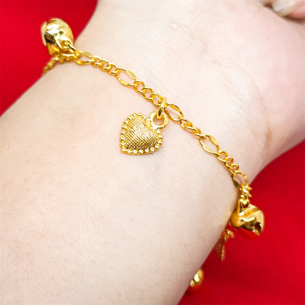 Gelang Tangan Titanium Motif Wanita Jennifer Adjustable Disesuaikan Ukuran Lonceng Lapis Emas 18k Bola Kristal Berlian Xuping Perhiasan Bangle