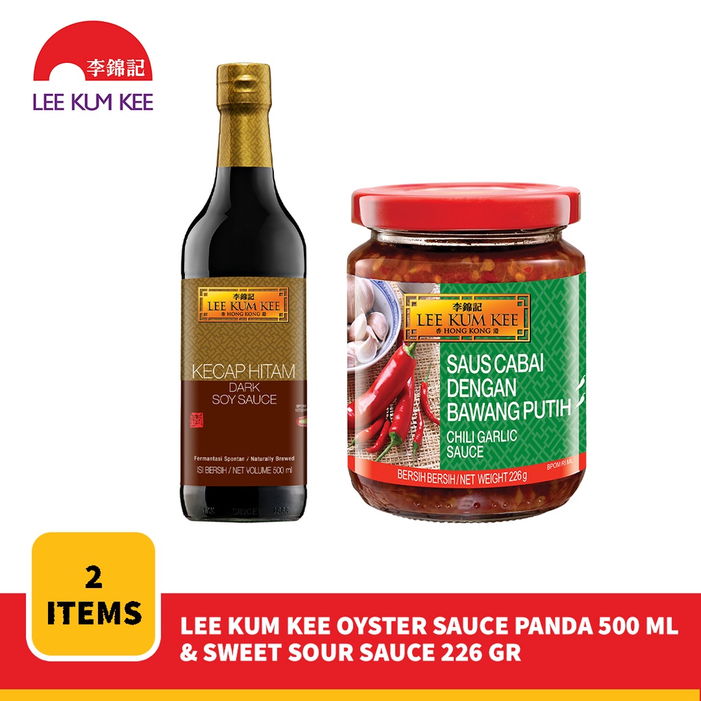 

LEE KUM KEE Kecap Asin Hitam Soy Sauce Dark & Chili Garlic Sauce Saus Cabai Bawang Putih