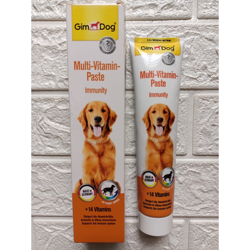GIM DOG MultiVitamin Paste IMMUNITY 200gr Vitamin Lengkap Anjing dengan 14 vitamin segala usia GIMPET GIMDOG Buatan Germany