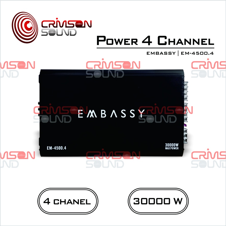 POWER AMPLIFIER MOBIL 4 Channel 30000 Watt EMBASSY EM - 4500.4