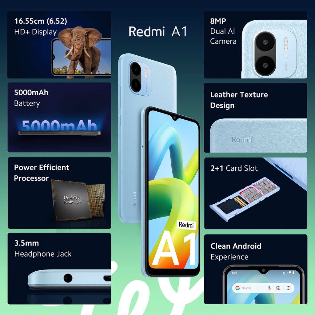 Xiaomi Smartphone Redmi A1 3/32GB 6,52 Inch Garansi Resmi