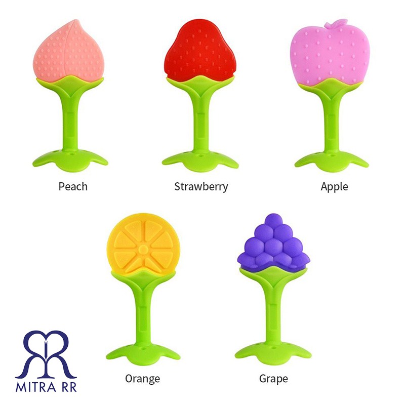 Mainan Gigitan Bayi Bentuk Buah Silikon / Teether Bayi BPA Free
